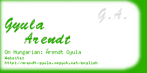 gyula arendt business card